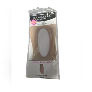 Chatties Cream Foot Liners 3-Pack